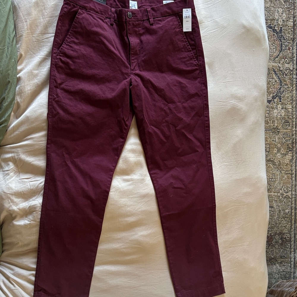 GAP Men's Burgundy Chino Pants
